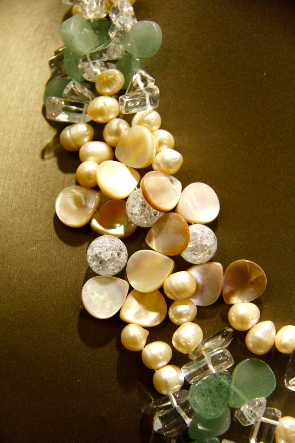 Clear Quartz With Mother of Pearl Aventurine Necklace Collection - Ms Button new2